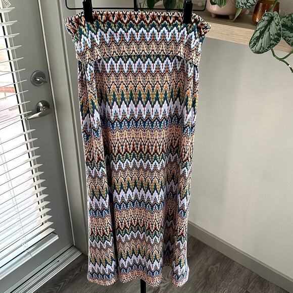 Lily Rose Boho Maxi Skirt Size M Foldover Waistband - Picture 2 of 5